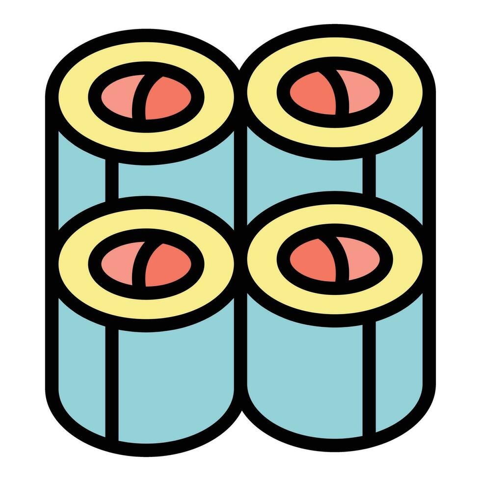 Sushi roll icon vector flat