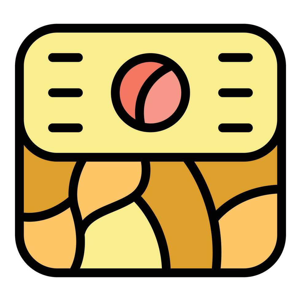 Japón comida caja icono vector plano