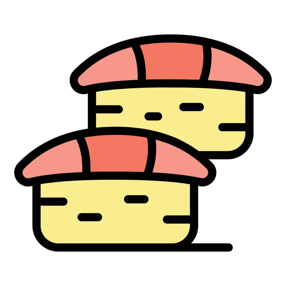 Fish meat sushi icon vector flat