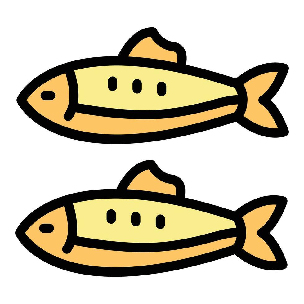 Sardine icon vector flat