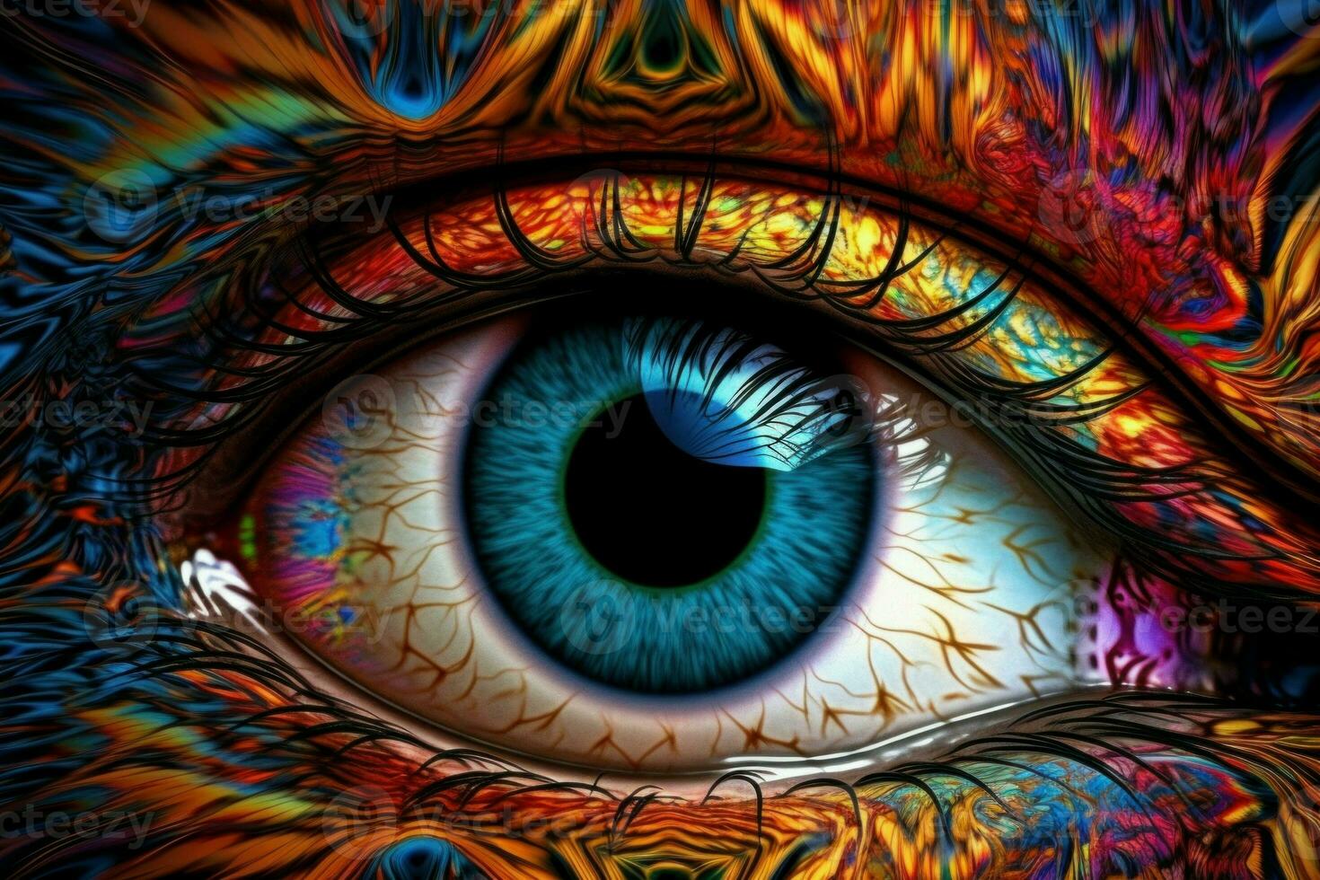 Colorful eye art. Generate Ai photo