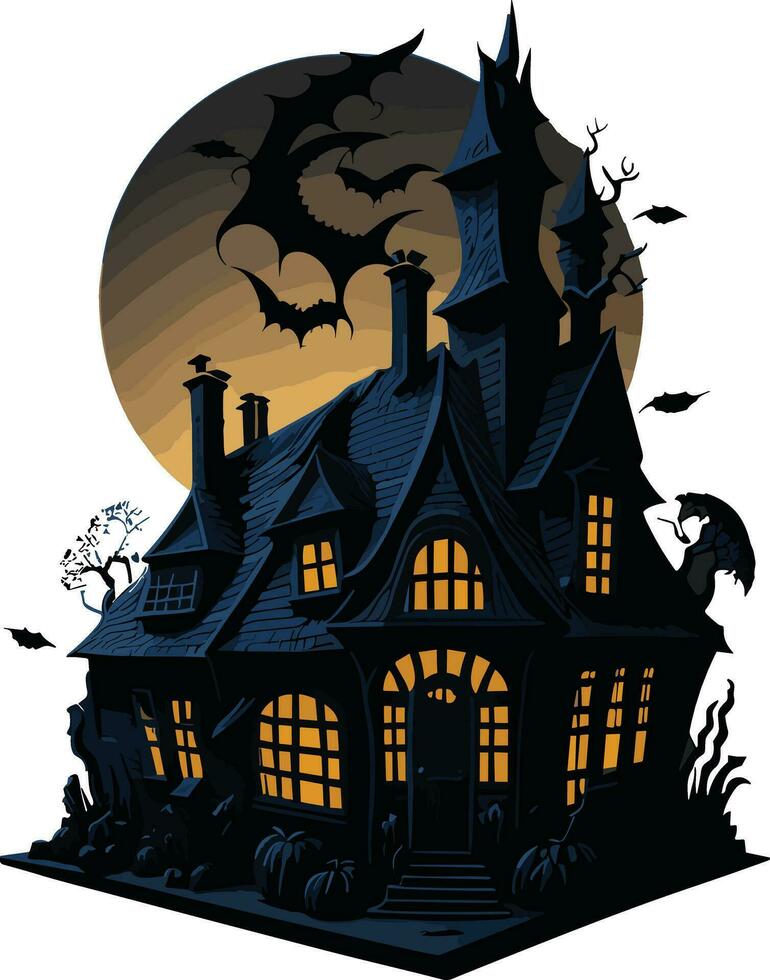 Haunted House Laser Cut Design vector