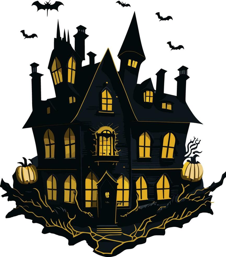 Haunted House Laser Cut Design vector