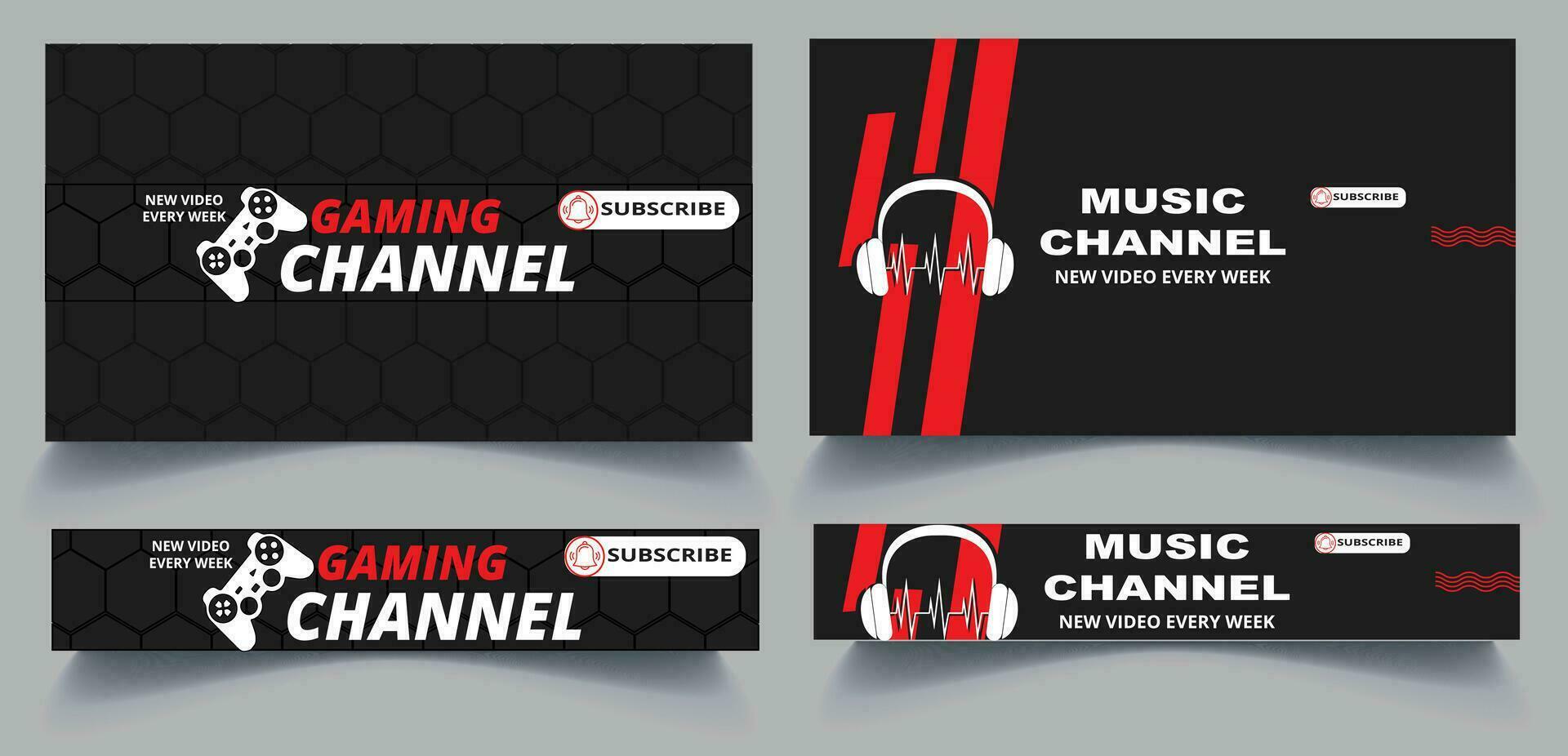 moderno y creativo Youtube canal horizontal bandera para gráfico diseñador.web vector