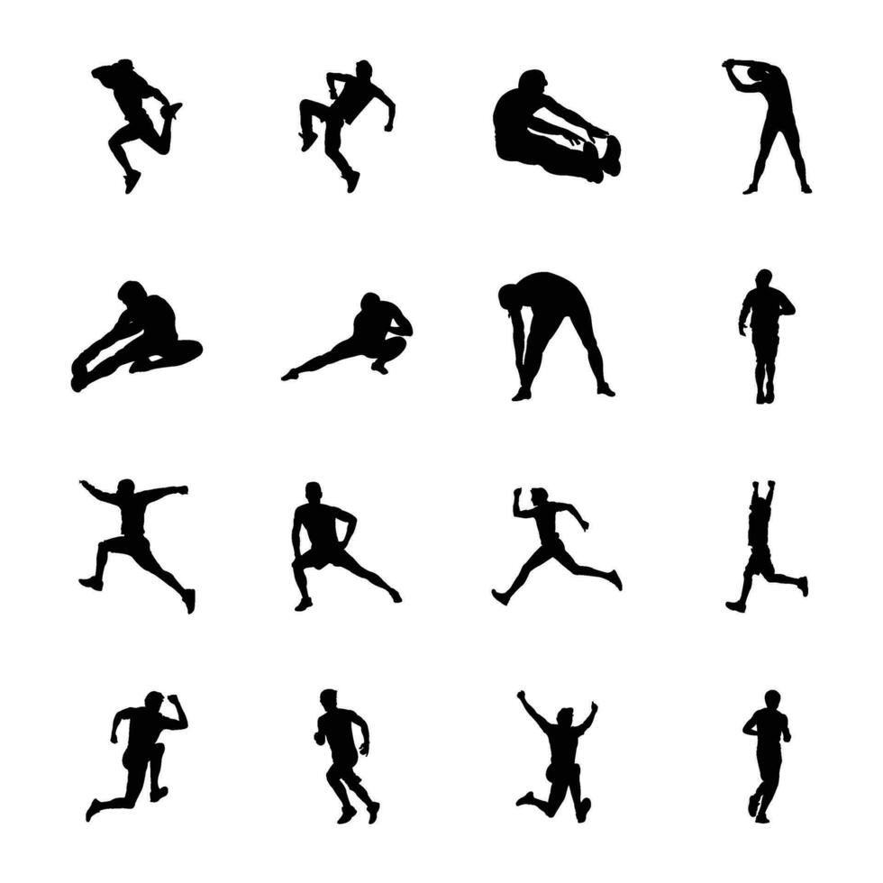 Pack of Sports and Games Silhouettes Icons vector