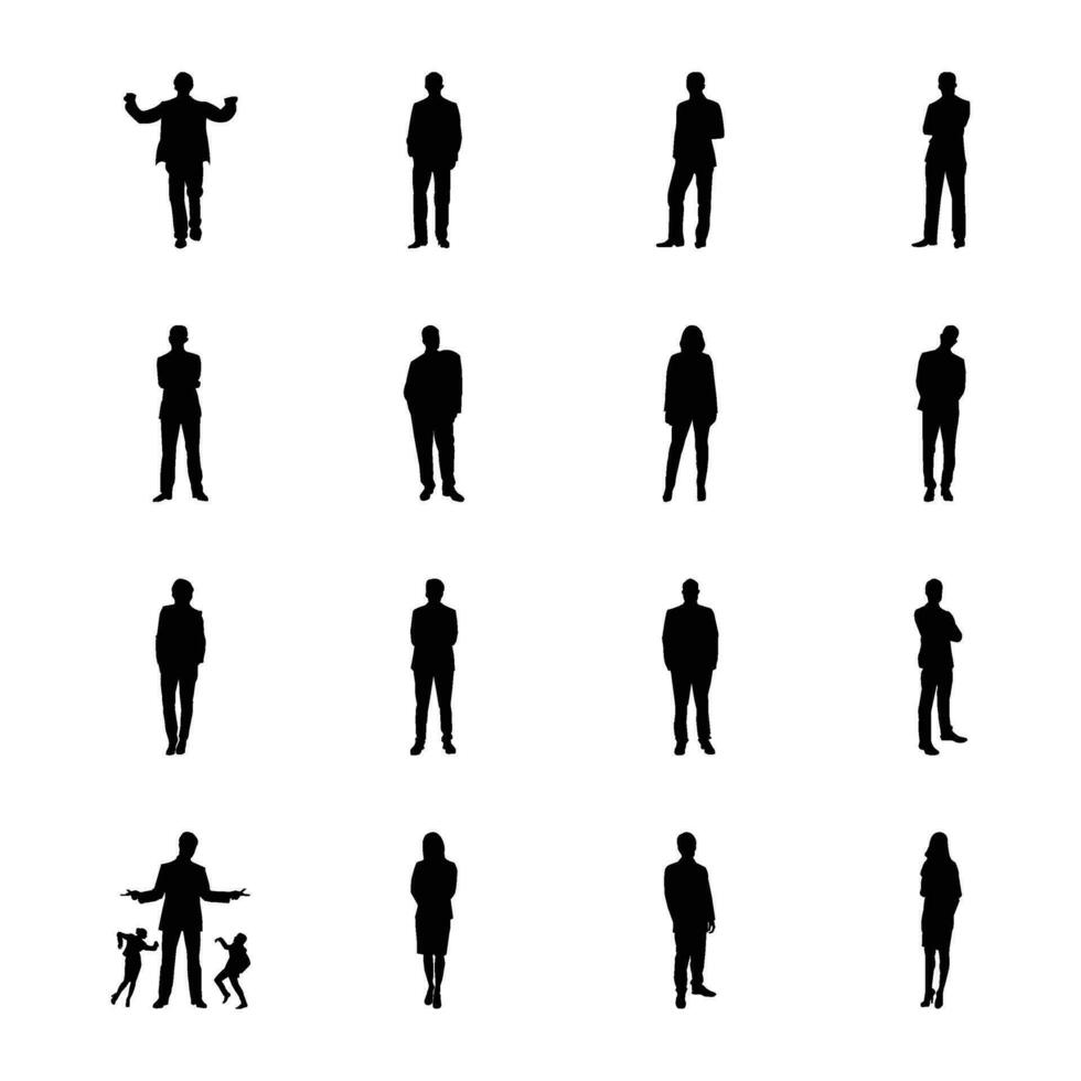 Pack of Solid Human Pictograms Icons vector