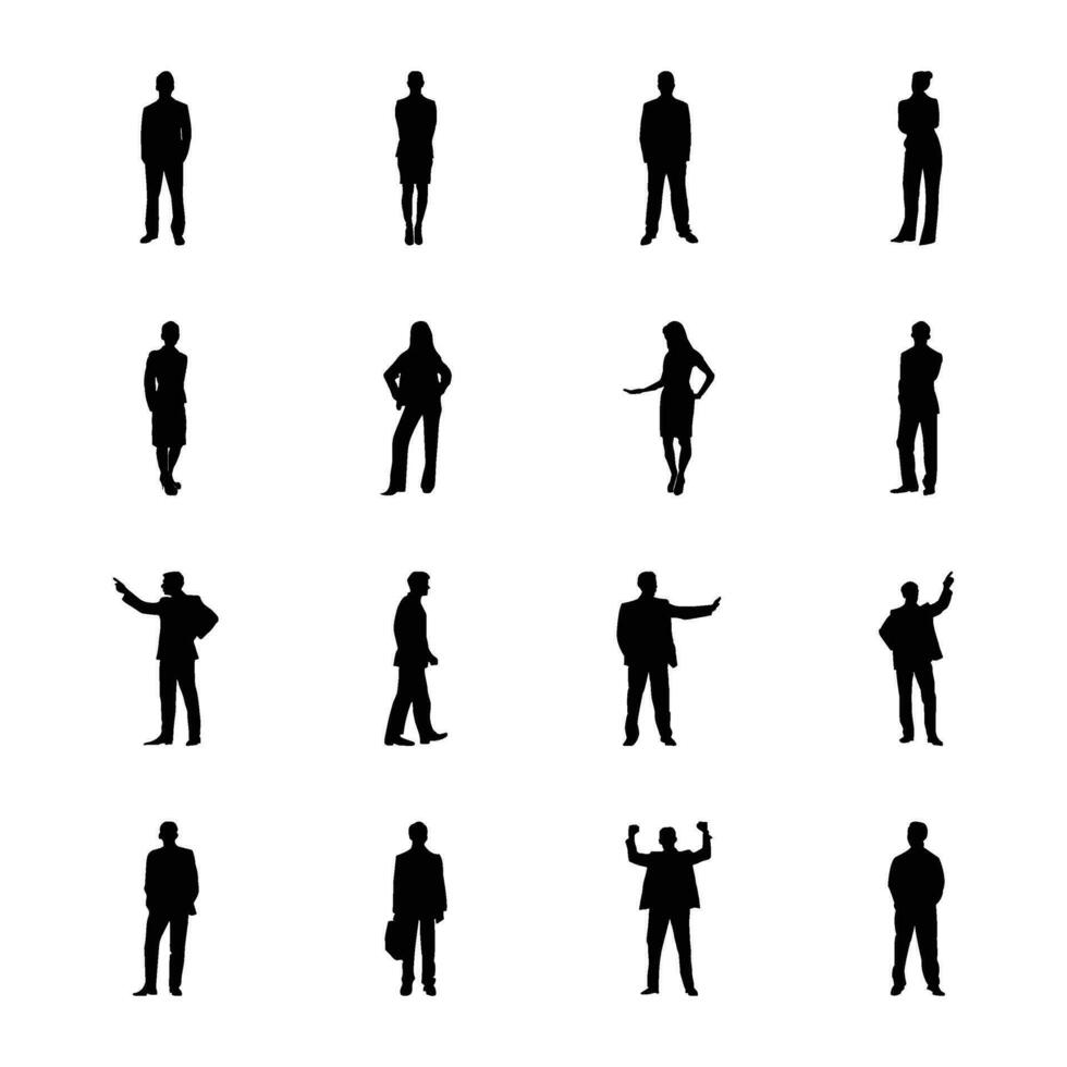 Pack of Solid Human Pictograms Icons vector