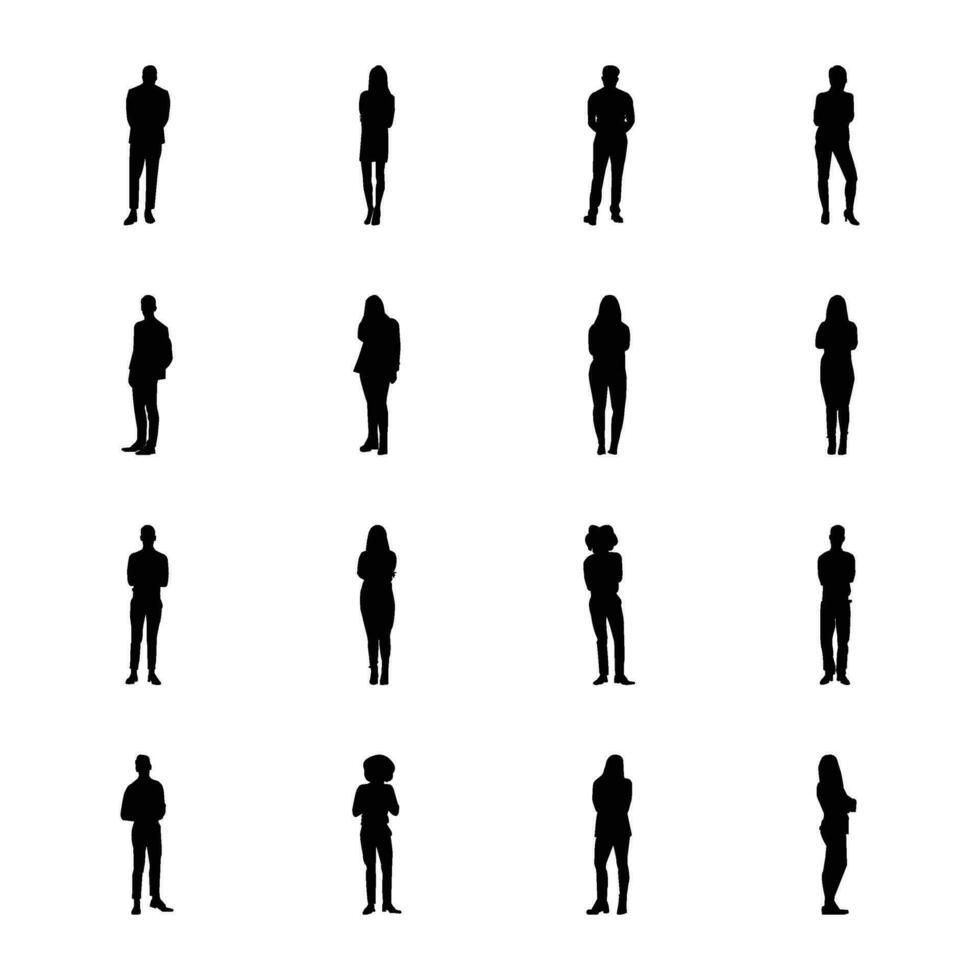 Pack of Solid Human Pictograms Icons vector