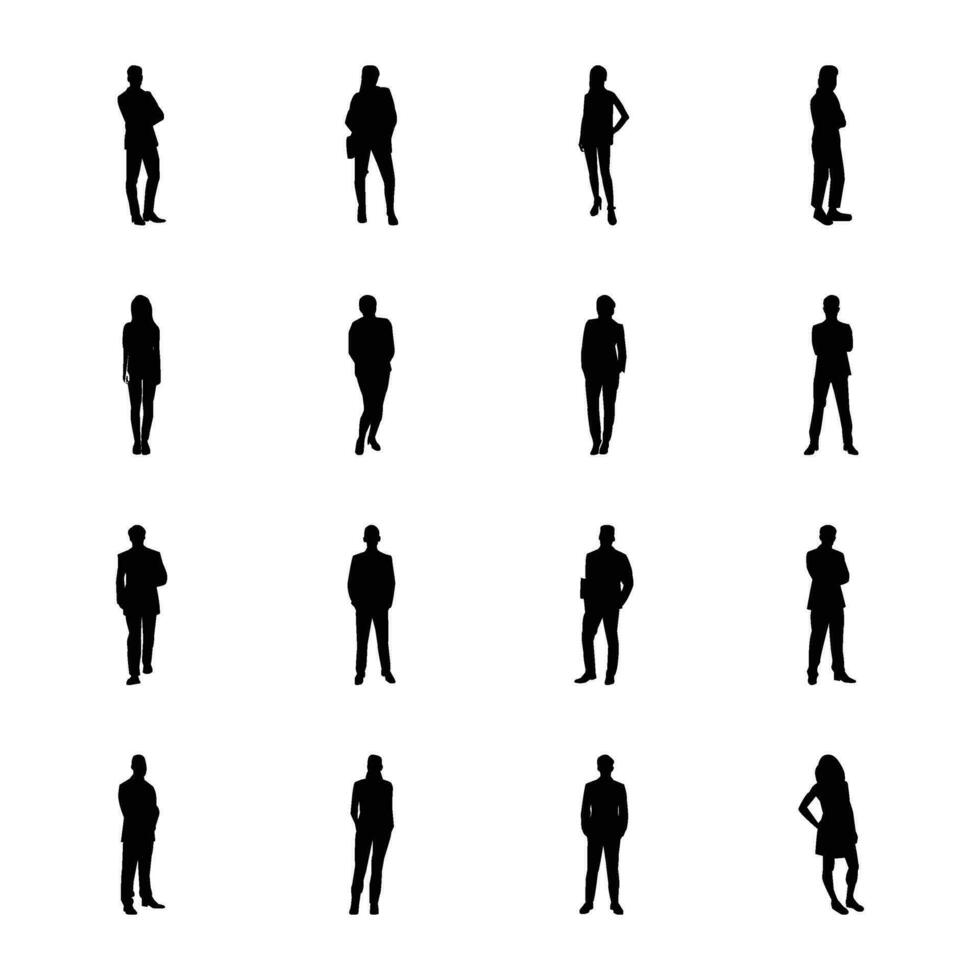 Pack of Solid Human Pictograms Icons vector