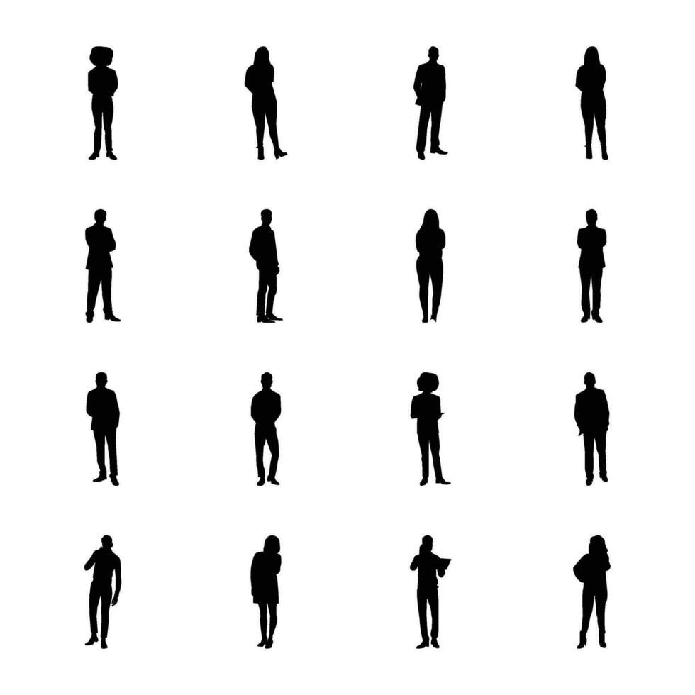 Pack of Solid Human Avatars Icons vector