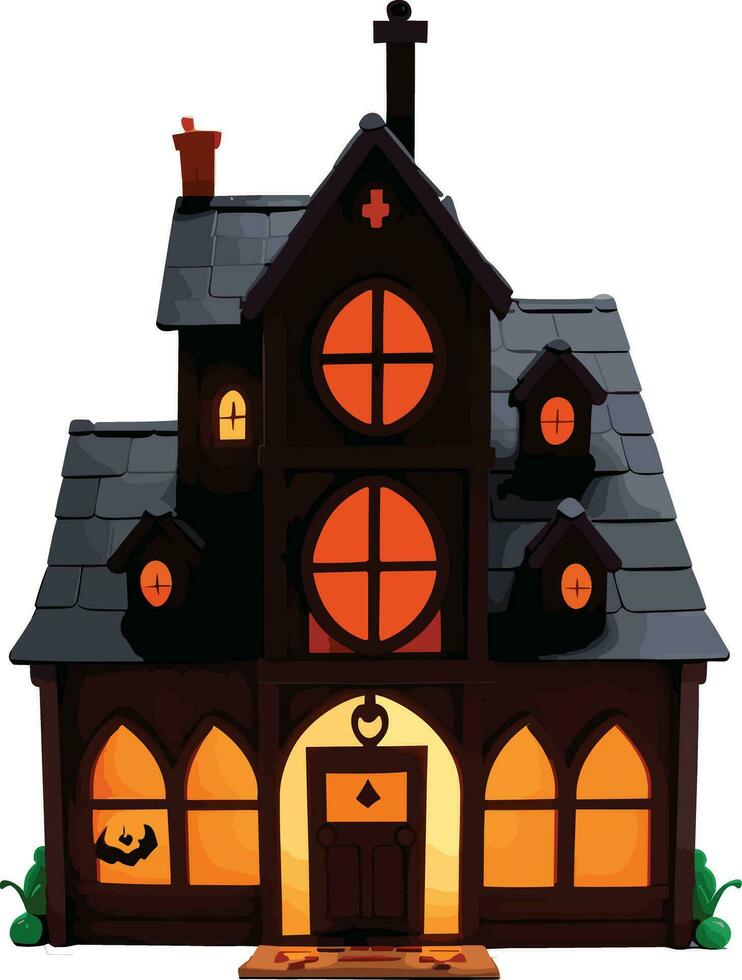 Haunted House Laser Cut Design vector