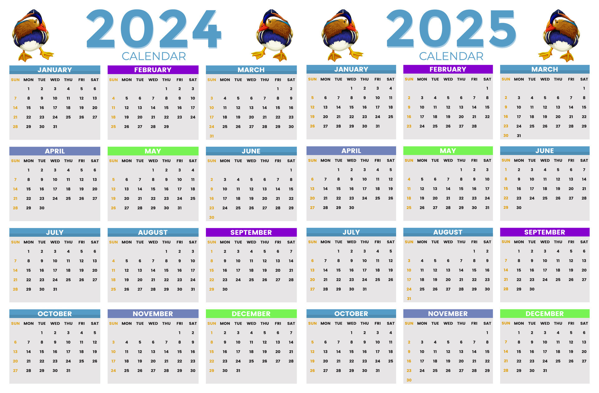 2024, 2025 calendar design template for happy new year 28182897 Vector