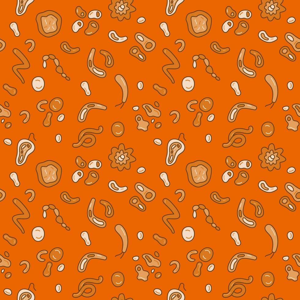 Microorganisms and Bacteria vector Healthcare concept colored seamless pattern or background