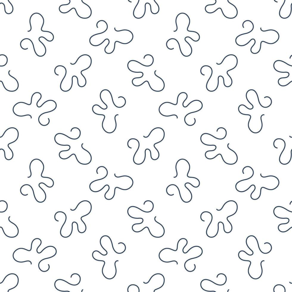 Line Bacteria vector concept blue outline seamless pattern