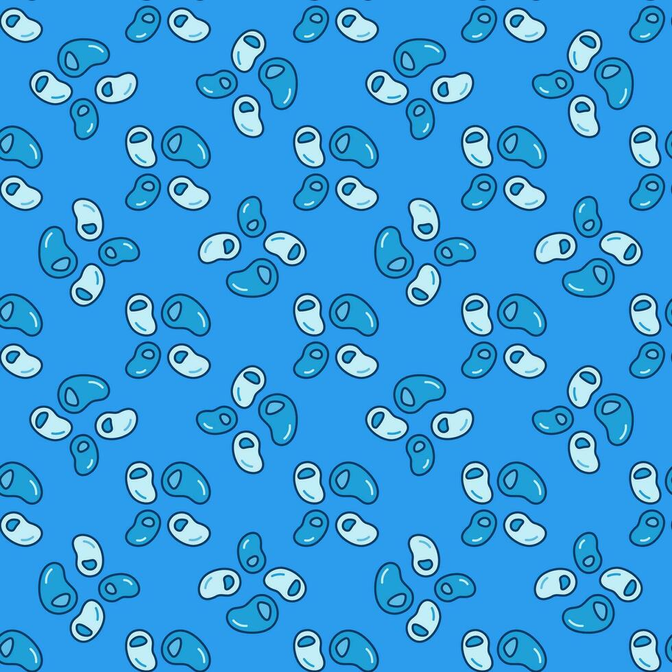 Bacteria or Microbes vector blue seamless pattern