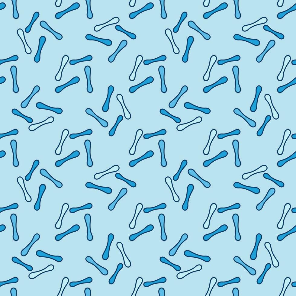 Bacteria blue seamless background - vector pattern