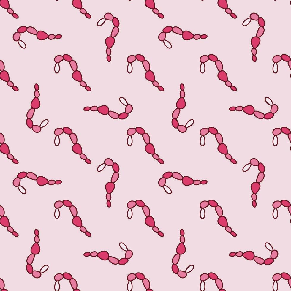 Bacteria Microbe vector concept red seamless pattern