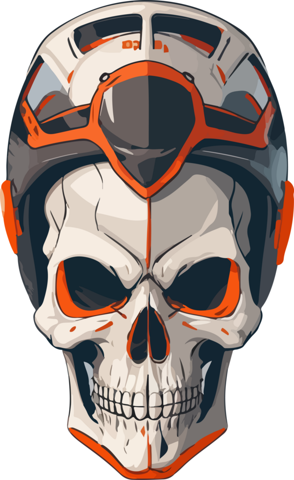 Skull Head with Helmet Mascot Logo with AI Generative png