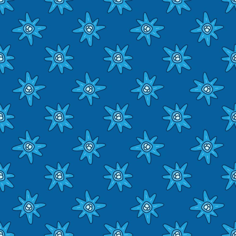 Virus vector concept blue modern seamless pattern
