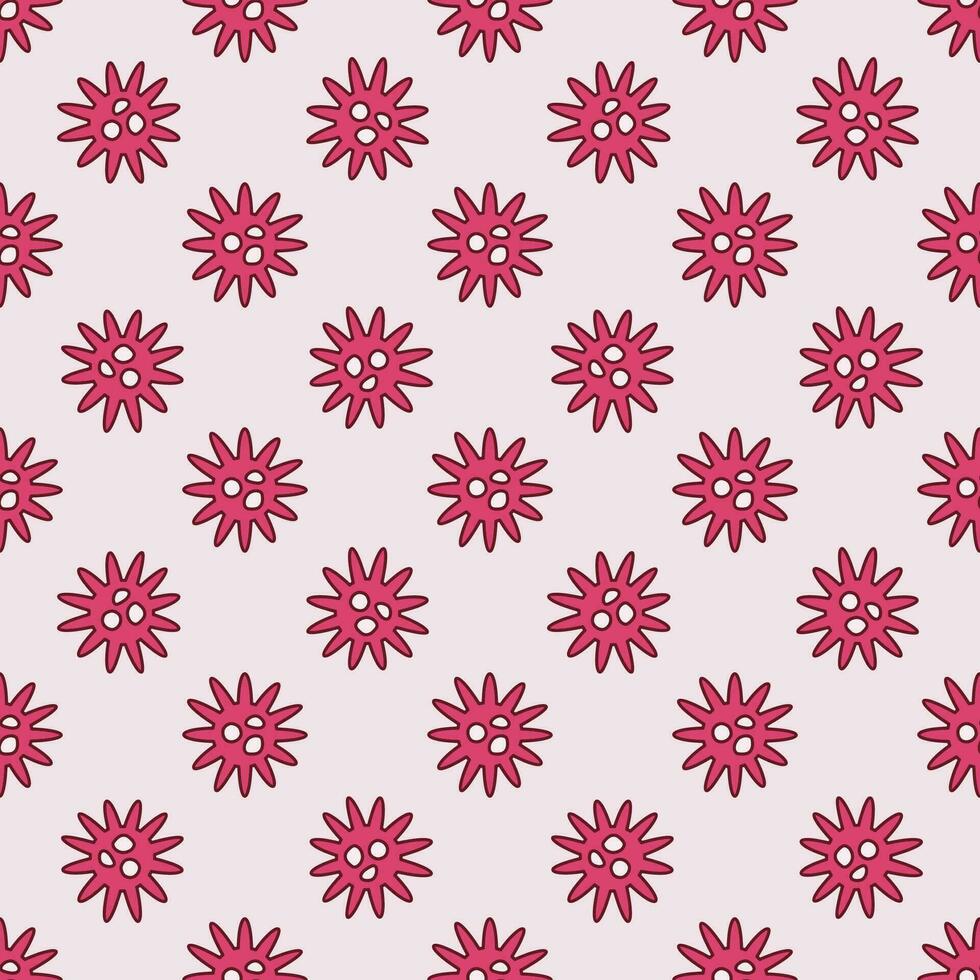 Virus vector concept modern red seamless pattern