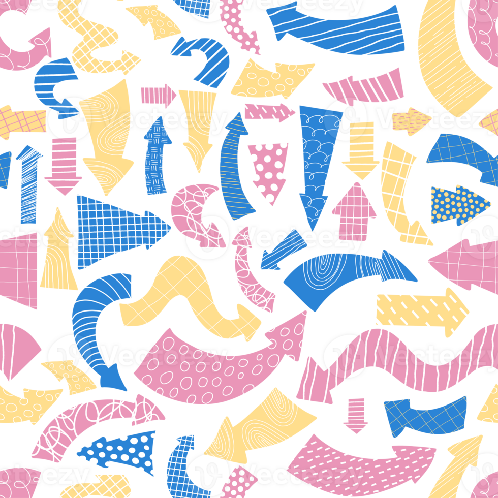 Seamless pattern with colorful arrows png