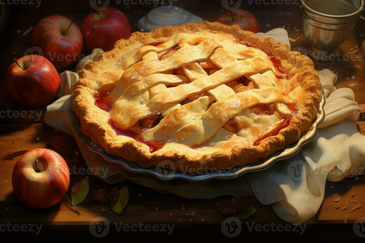 Apple pie food. Generate Ai photo