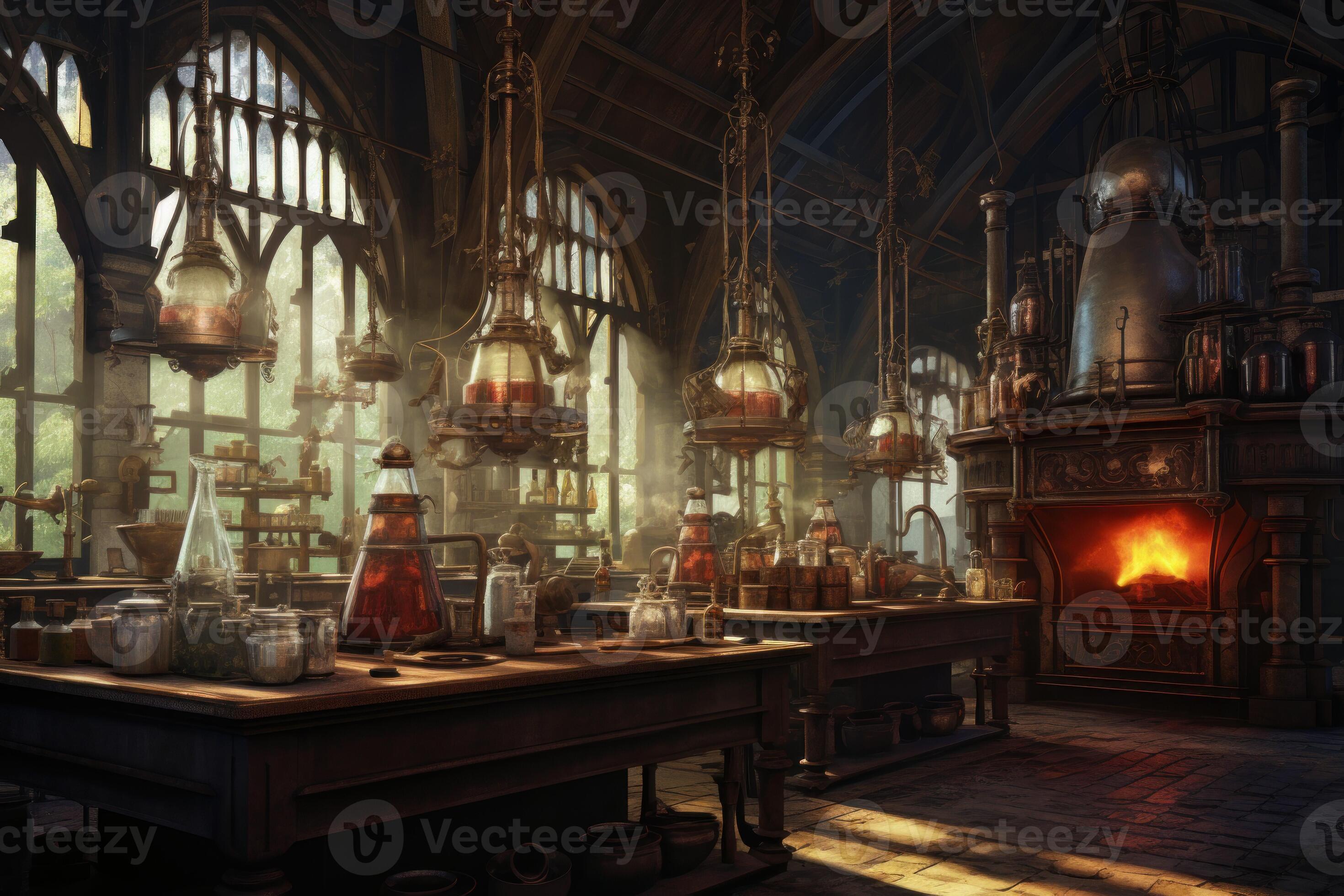 Mysterious wizard laboratory. Generate Ai 28183460 Stock Photo at Vecteezy