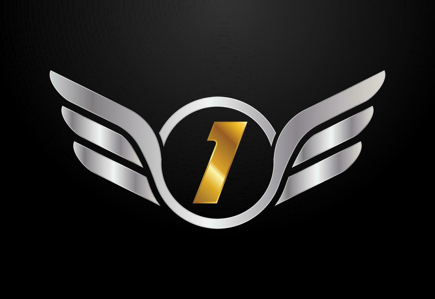Inglés alfabeto yo con alas logo diseño. coche y automotor vector logo concepto
