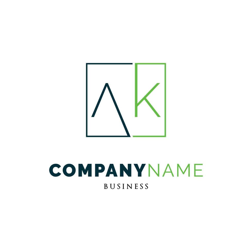 Initial Letter AK Icon Logo Design Template vector