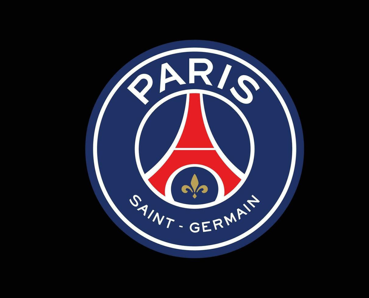 psg club símbolo logo liga 1 fútbol americano francés resumen diseño vector ilustración con negro antecedentes