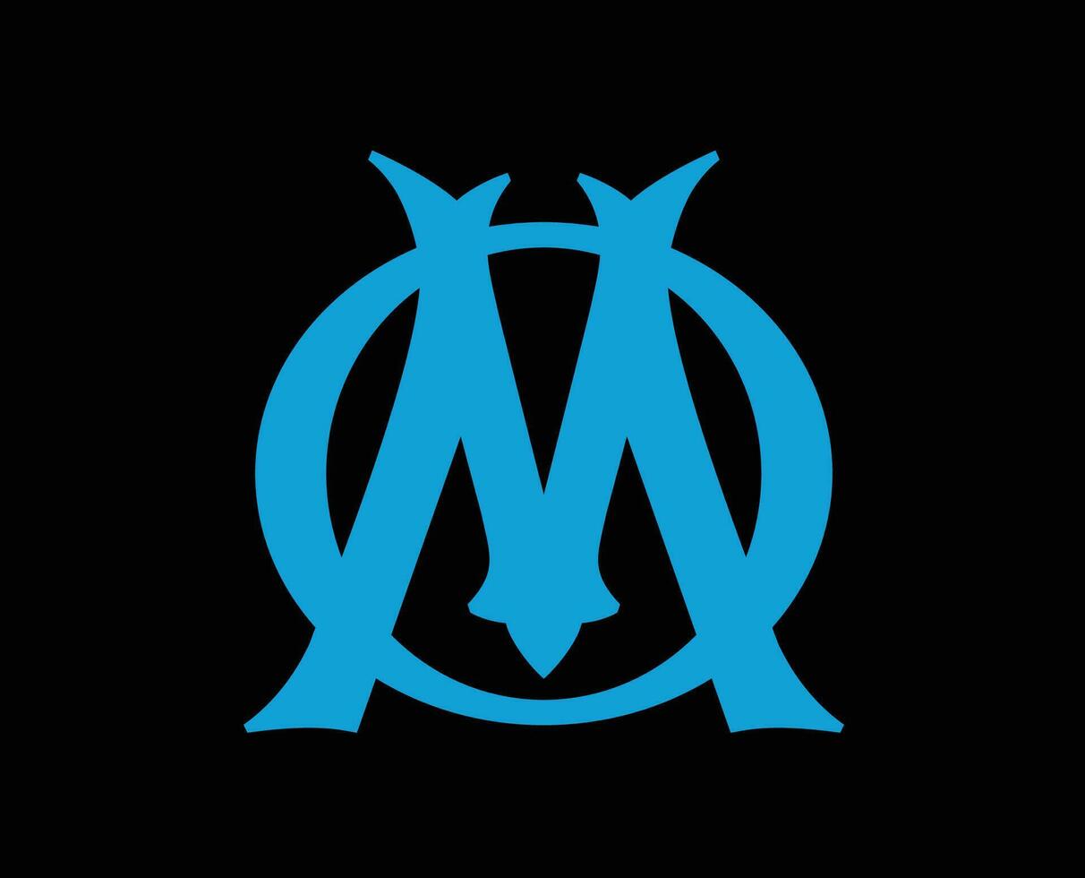 Olympique de Marseille Club Symbol Logo Ligue 1 Football French Abstract Design Vector Illustration With Black Background