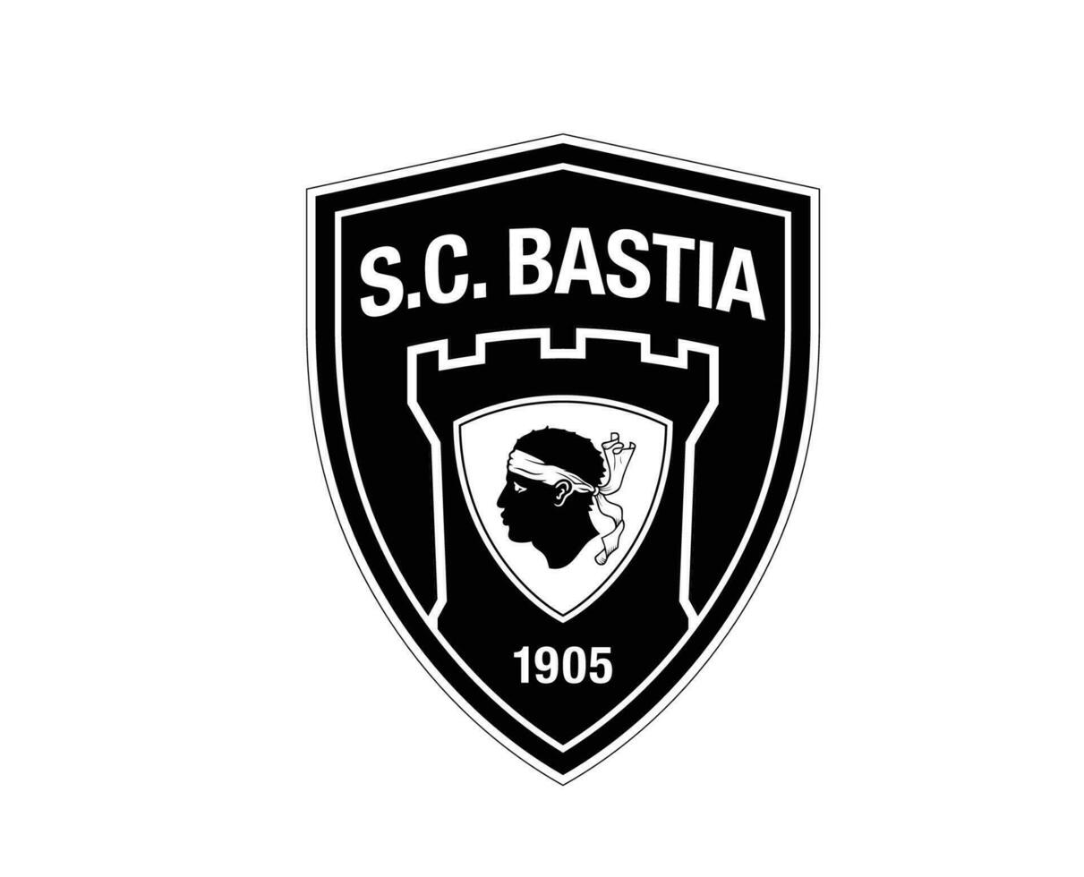 bastia club logo símbolo negro liga 1 fútbol americano francés resumen diseño vector ilustración