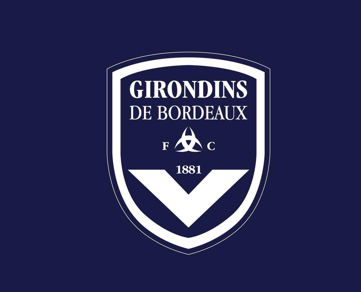 Bordeaux Club Symbol Logo Ligue 1 Football French Abstract Design Vector Illustration With Blue Background