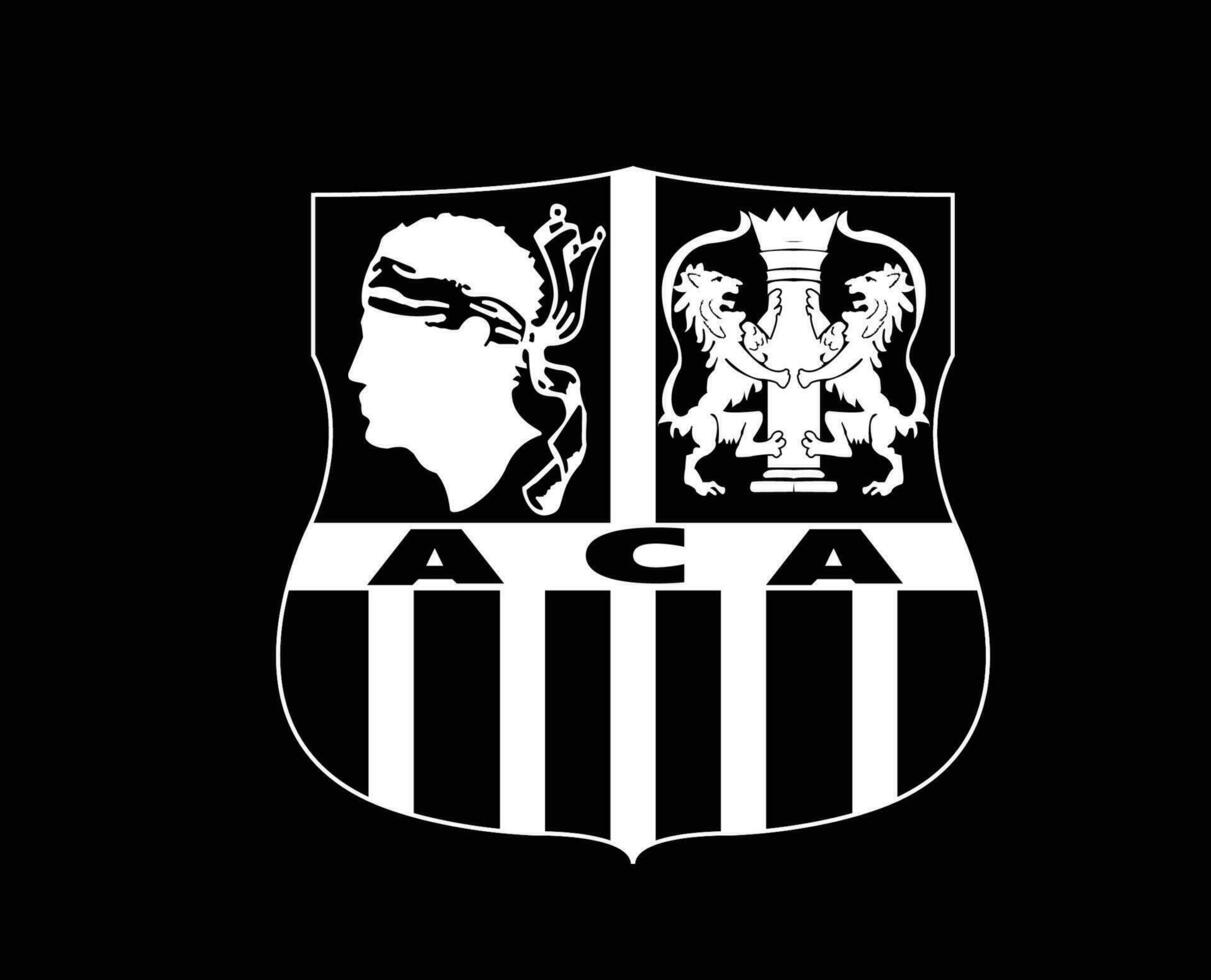 ajaccio club logo símbolo blanco liga 1 fútbol americano francés resumen diseño vector ilustración con negro antecedentes