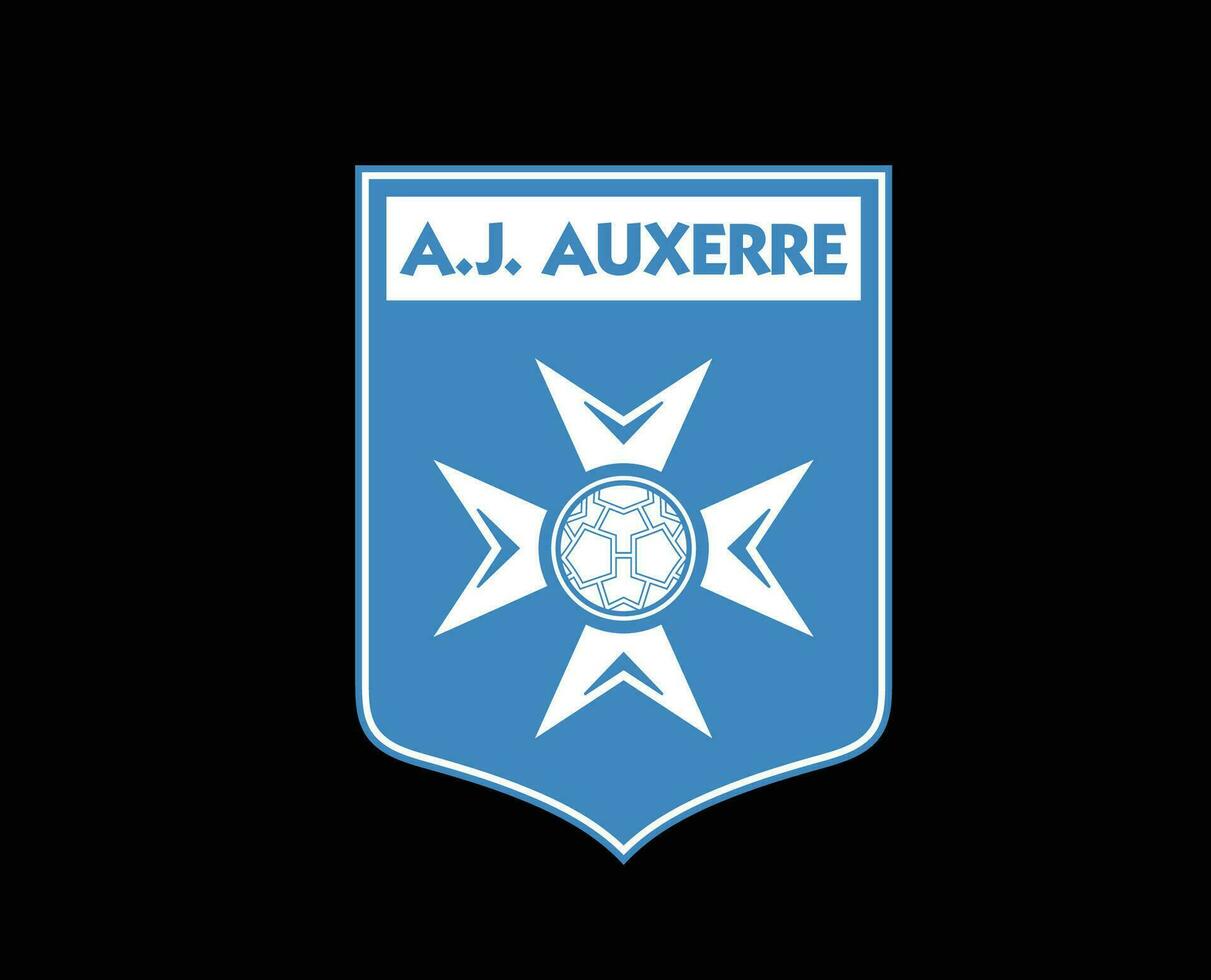 AJ Auxerre Club Symbol Logo Ligue 1 Football French Abstract Design Vector Illustration With Black Background