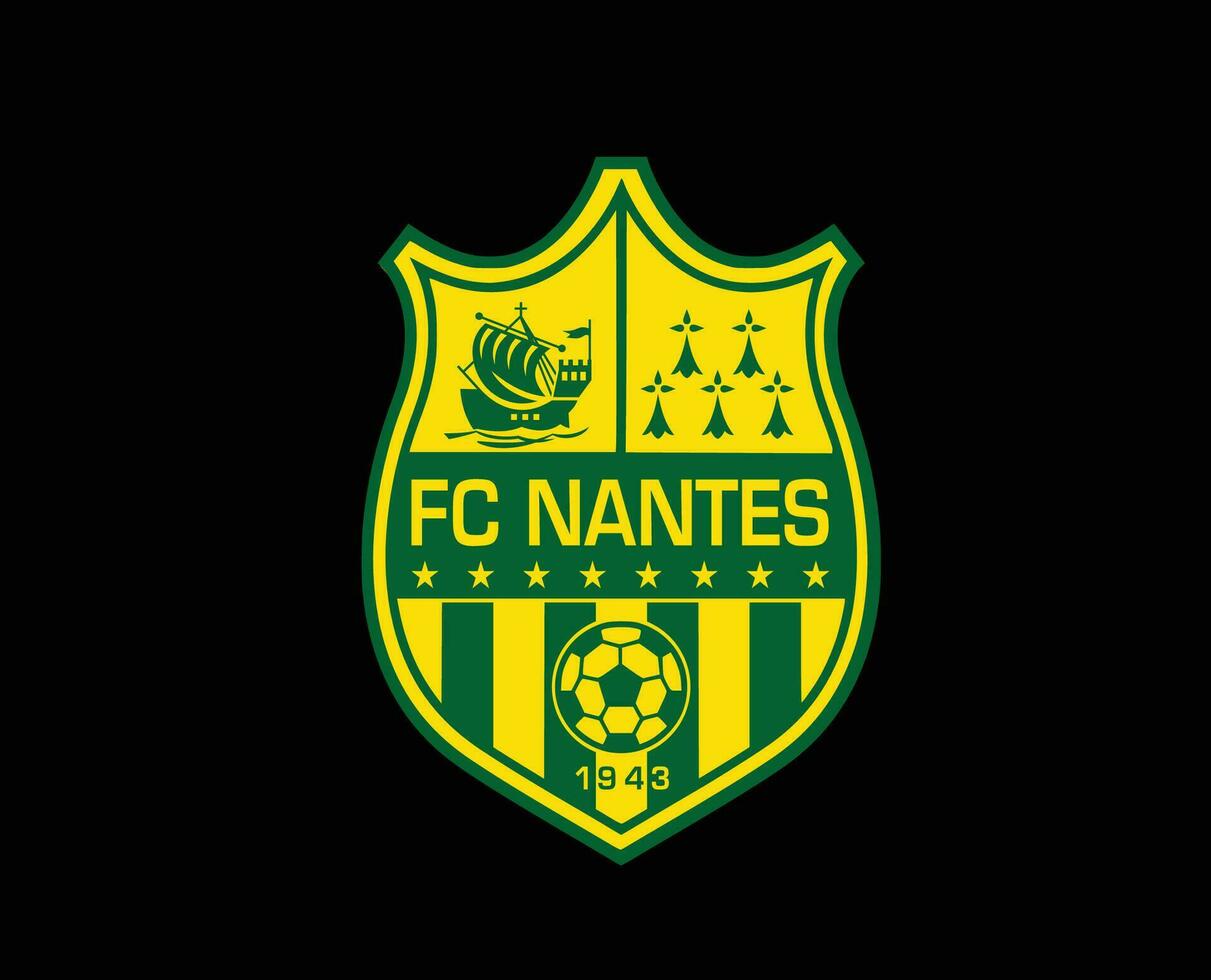 fc nantes club símbolo logo liga 1 fútbol americano francés resumen diseño vector ilustración con negro antecedentes