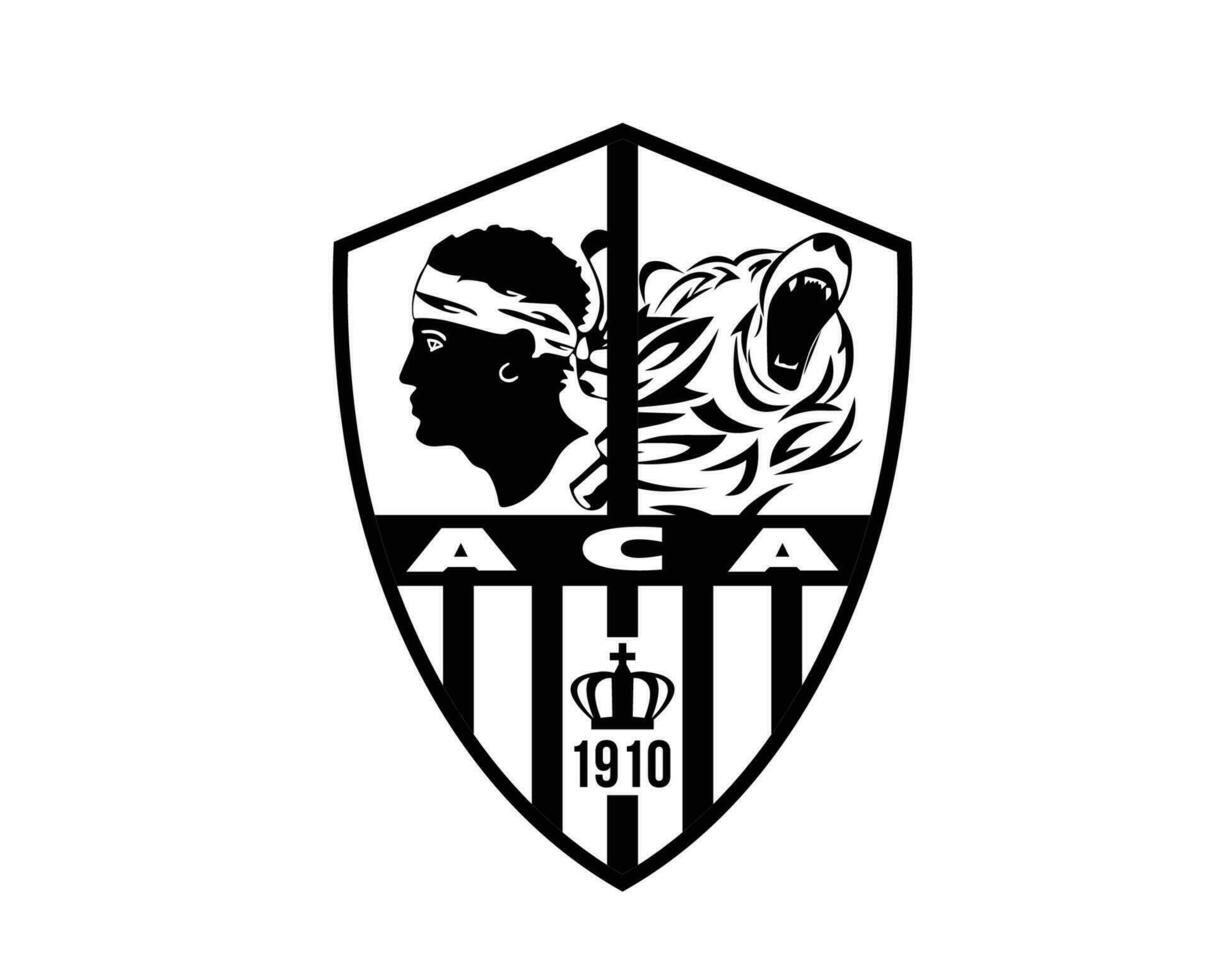 ajaccio club símbolo logo negro liga 1 fútbol americano francés resumen diseño vector ilustración