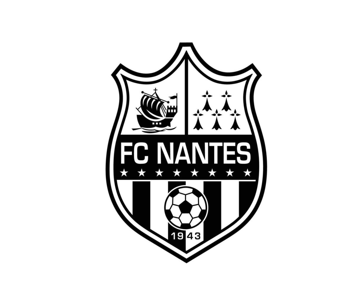 fc nantes club logo símbolo negro liga 1 fútbol americano francés resumen diseño vector ilustración