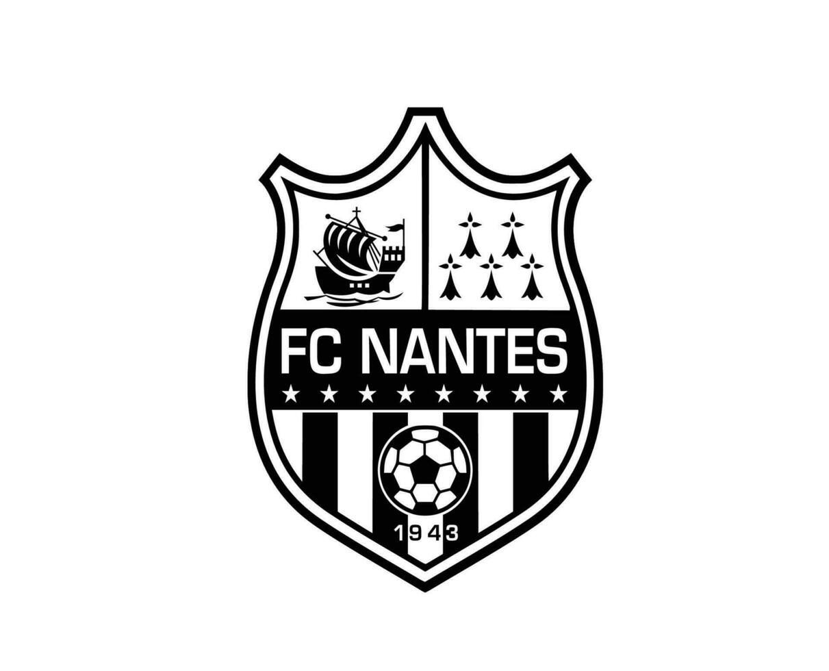 fc nantes club símbolo logo negro liga 1 fútbol americano francés resumen diseño vector ilustración