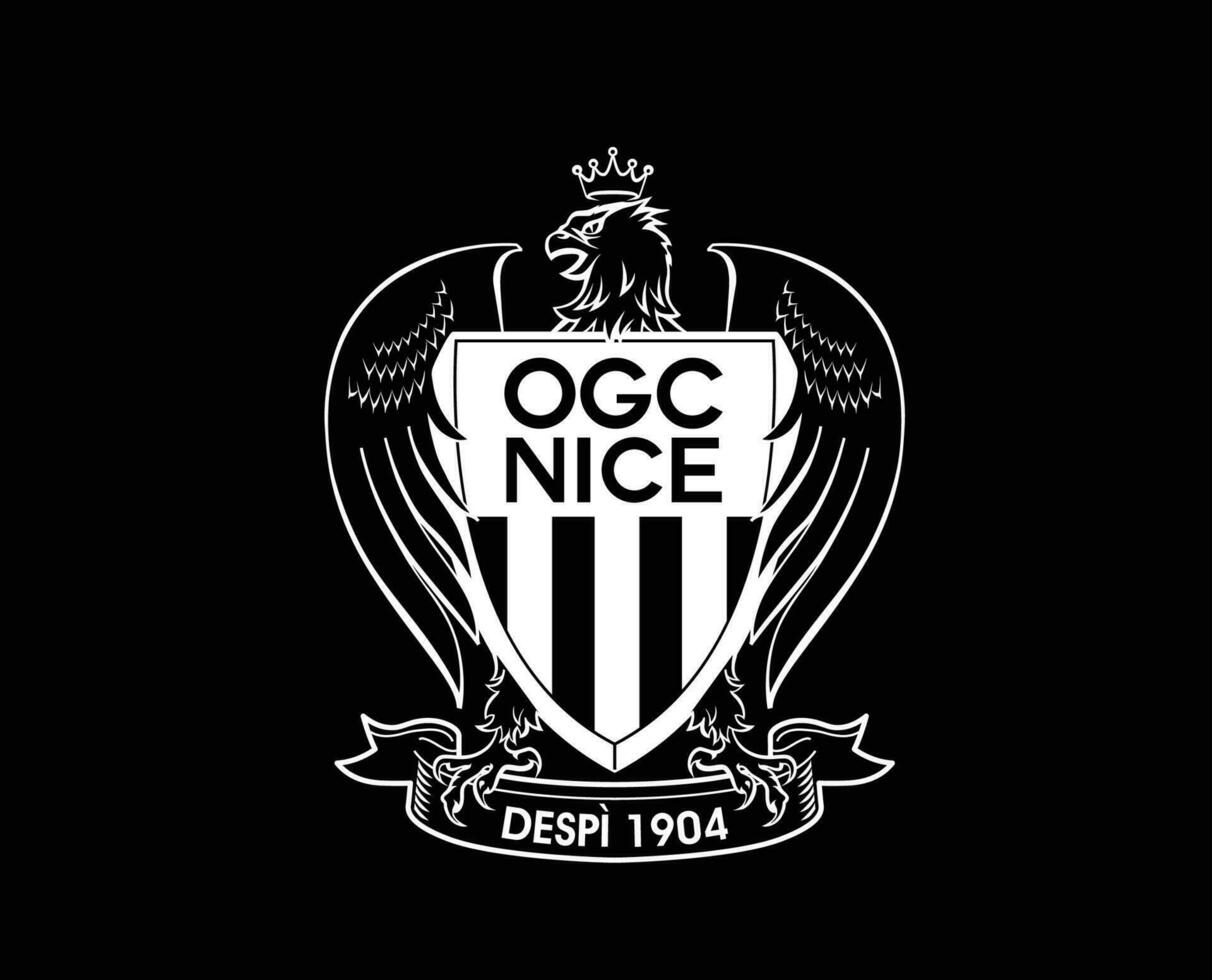 bonito club logo símbolo blanco liga 1 fútbol americano francés resumen diseño vector ilustración con negro antecedentes