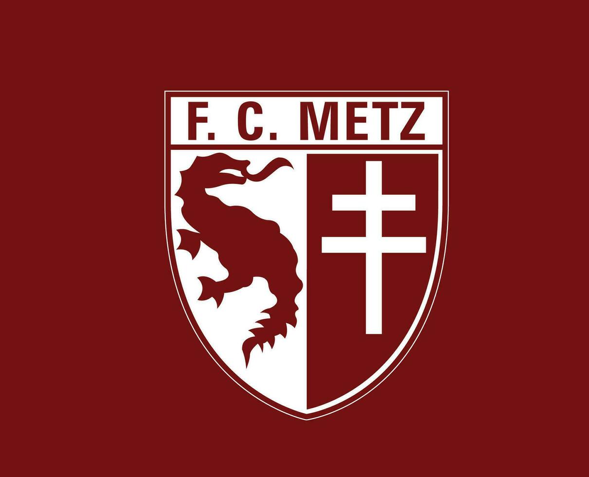FC Metz Club Logo Symbol Ligue 1 Football French Abstract Design Vector Illustration With Maroon Background
