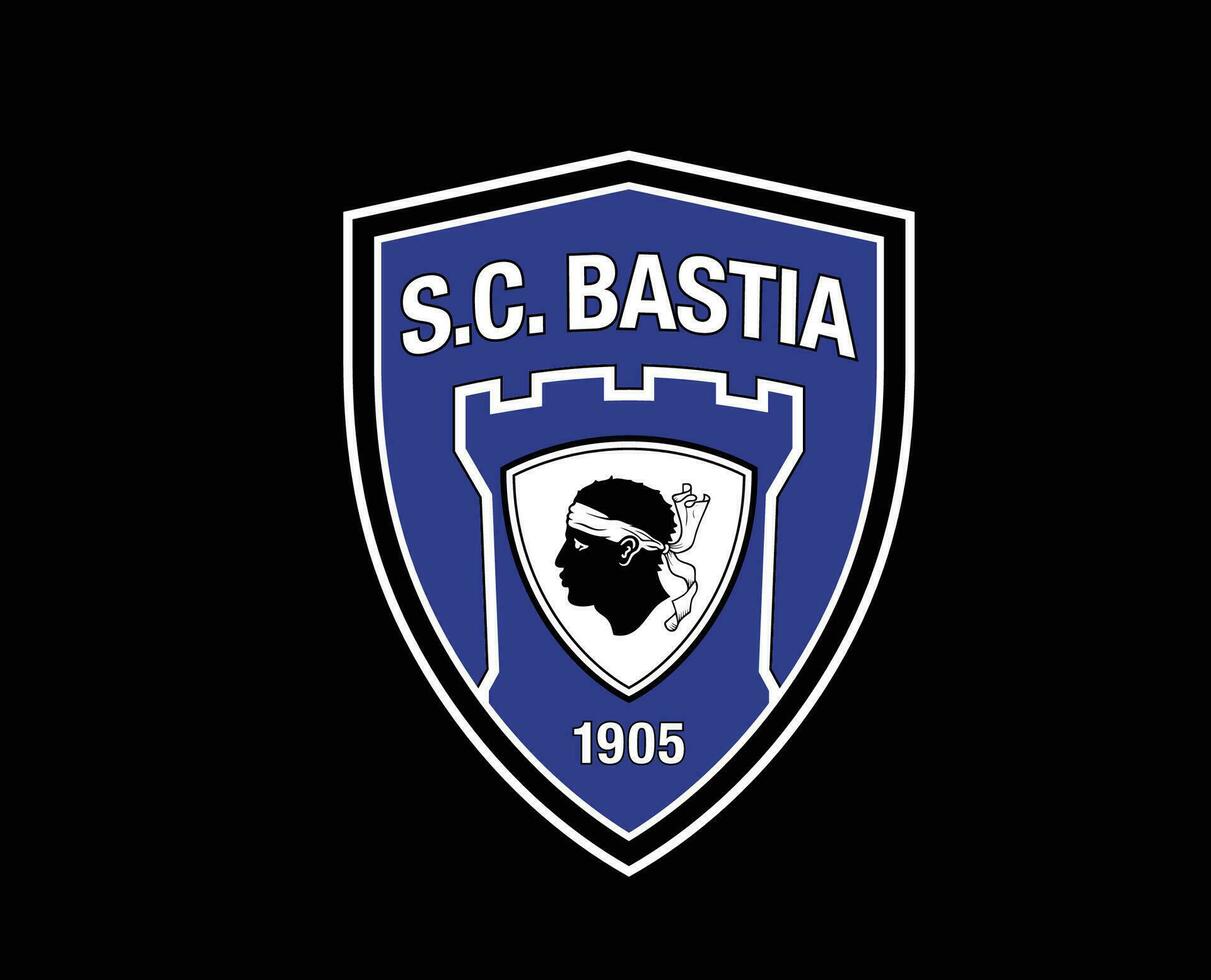 bastia club logo símbolo liga 1 fútbol americano francés resumen diseño vector ilustración con negro antecedentes