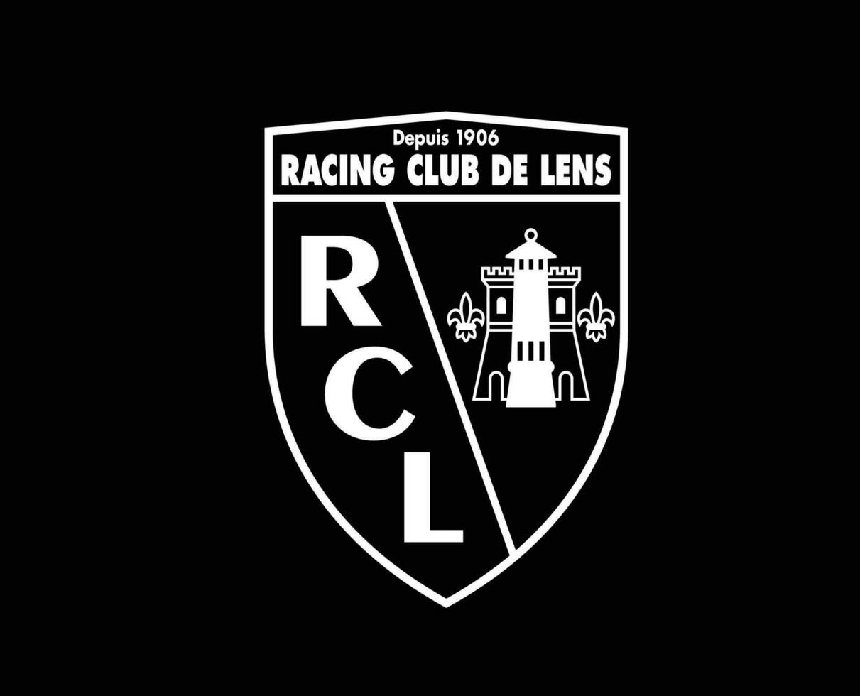 lente club símbolo logo blanco liga 1 fútbol americano francés resumen diseño vector ilustración con negro antecedentes