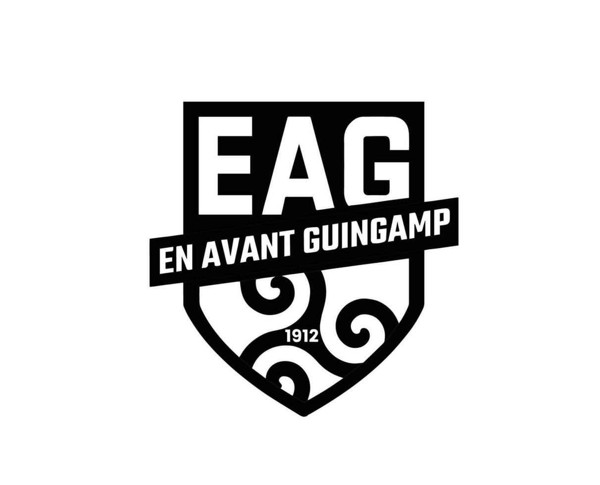 EA Guingamp Club Symbol Logo Black Ligue 1 Football French Abstract Design Vector Illustration