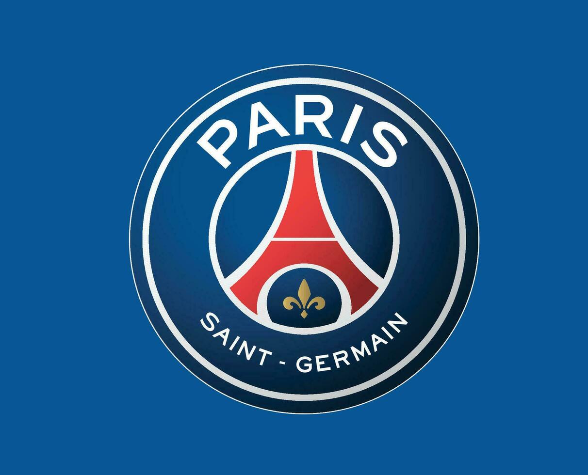 Paris Saint Germain Club Symbol Logo Ligue 1 Football French Abstract Design Vector Illustration With Blue Background