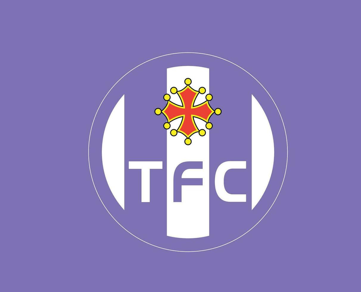 Toulouse fc club logo símbolo liga 1 fútbol americano francés resumen diseño vector ilustración con púrpura antecedentes