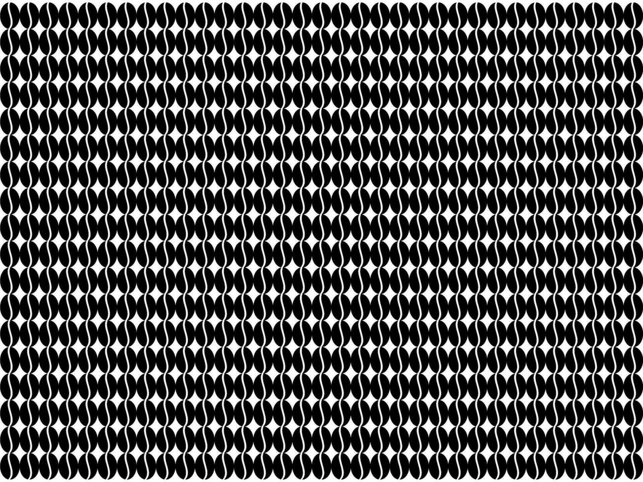 Motifs Pattern Created from Coffee Bean Silhouette, can use for Decoration, Wallpaper, Fashion, Cover, Wrapping, Carpet, Tile, Ornate or Graphic Design Element. Vector Illustration
