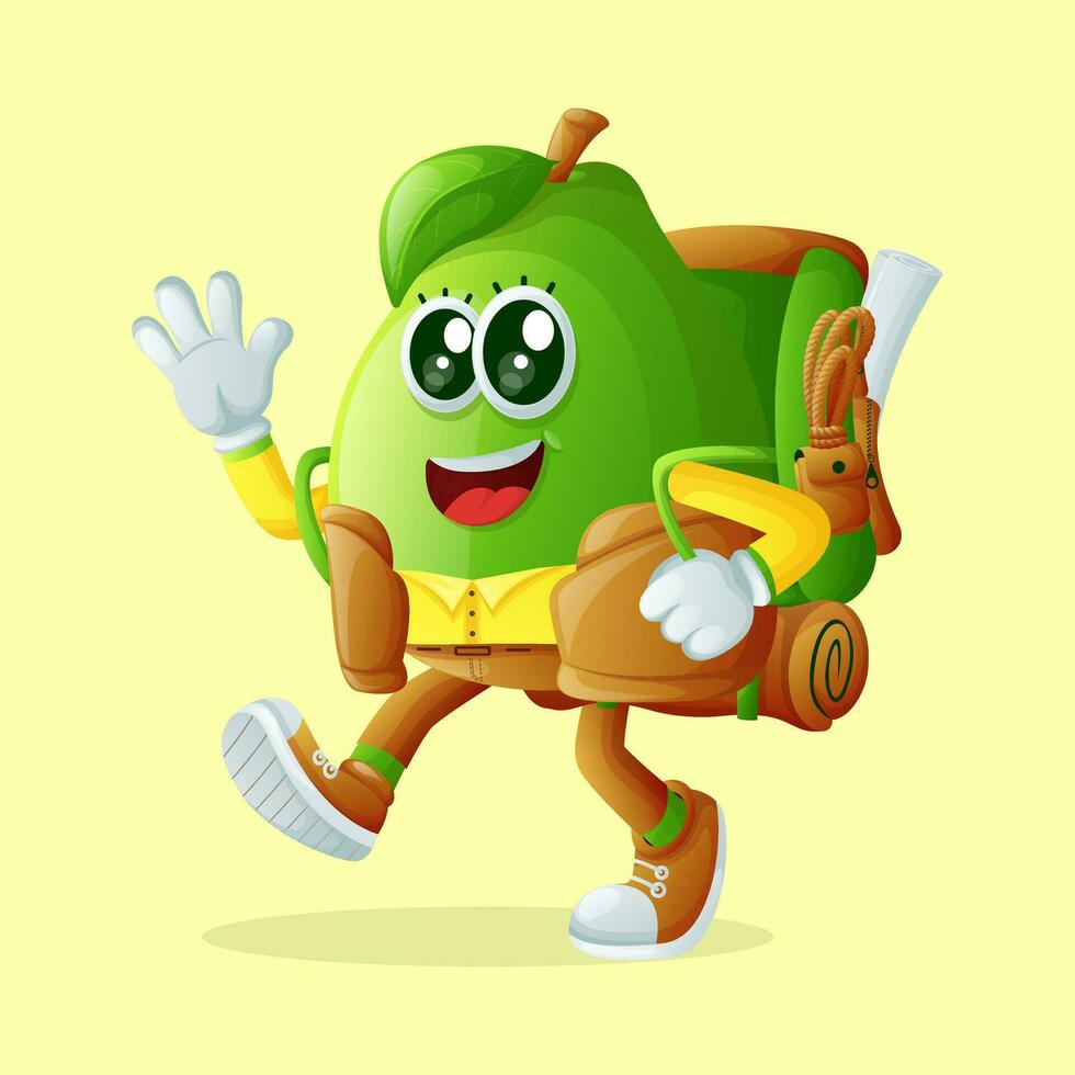 Cute guava character on vacation vector