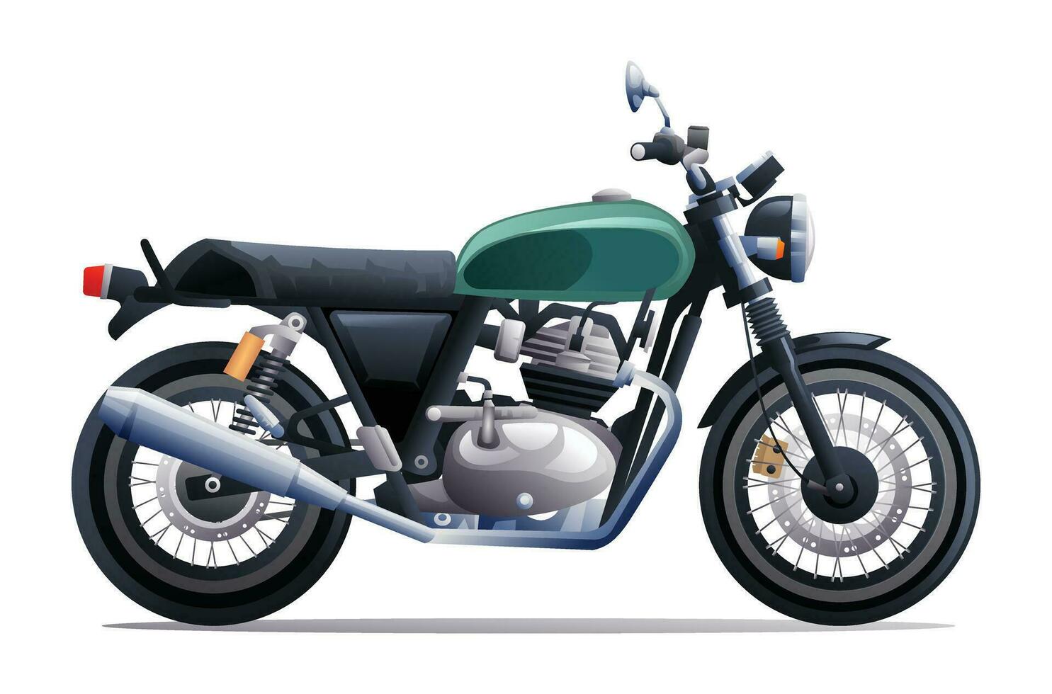 Retro vintage motorcycle vector illustration isolated on white background