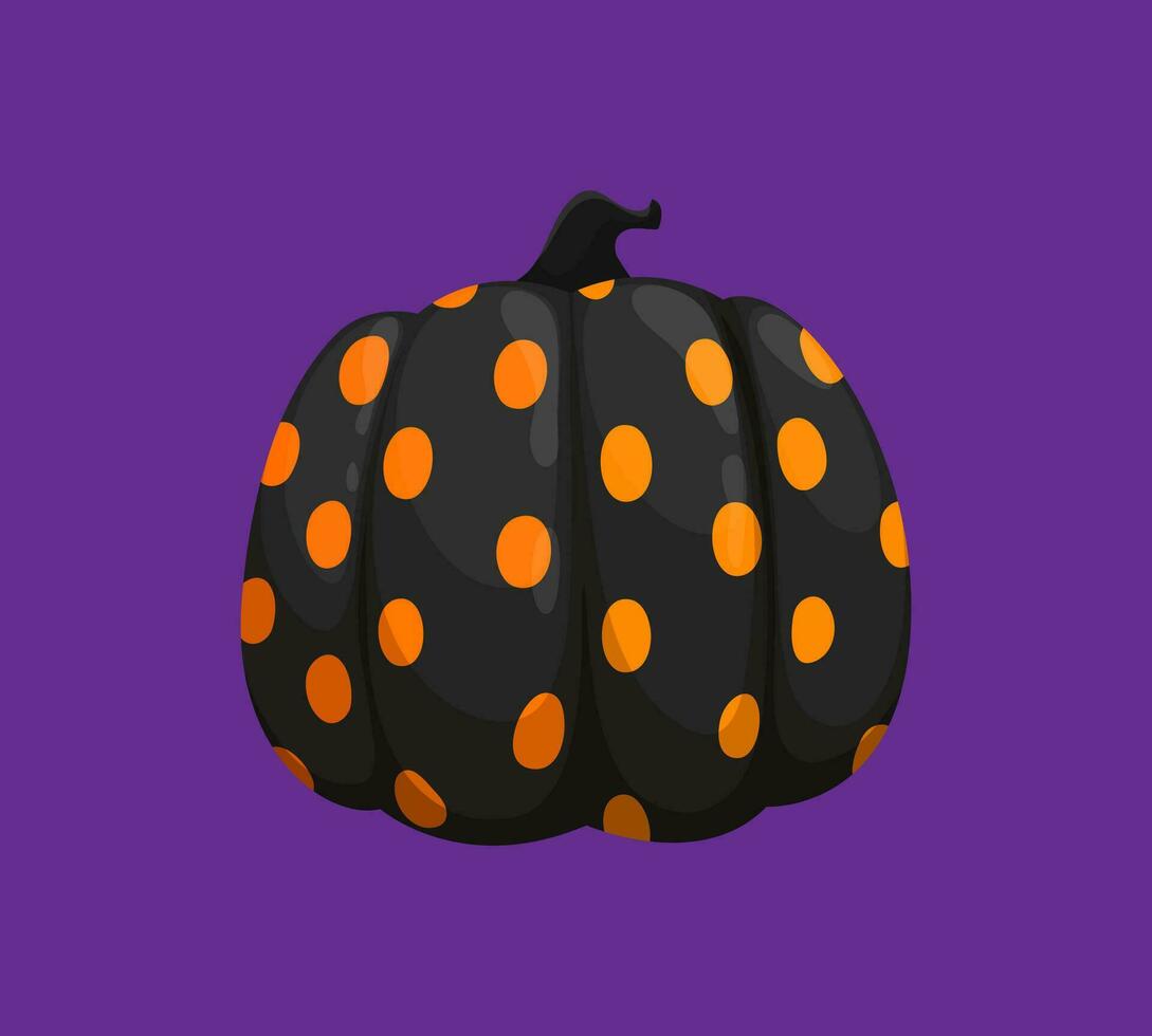 Halloween painted pumpkin with dotted ornament vector